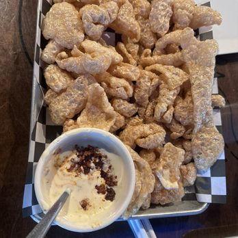 The Office Bar And Grill - Chicharonne and queso - New American Near Me - Pleasanton, Texas