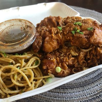 Southside Station - Crispy chicken thighs with garlic noodles - Sandwiches Near Me - Berkeley, California Southside Station - Crispy chicken thighs with garlic noodles - Sandwiches Near Me - Berkeley, California