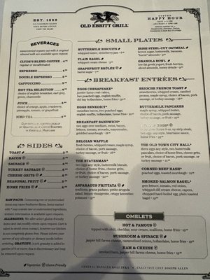 Menu photo 2 Old Ebbitt Grill Washington, DC, DC