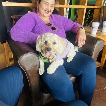 Bogart's Coffee House - What beautiful day with my dog and husband at cafe - Coffee & Tea Near Me - Seal Beach, California