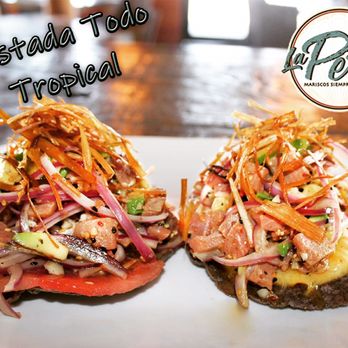 La Perla Mariscos - Tostada Todo Tropical - Seafood Near Me - Rosarito, BCN La Perla Mariscos - Tostada Todo Tropical - Seafood Near Me - Rosarito, BCN