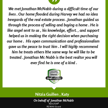 Jonathan McNabb - #RealEstate #ClientReview #HoustonTexas #HoustonRealtor #Realtor #RealEstateAgent - Real Estate Agents Near Me - Katy, Texas