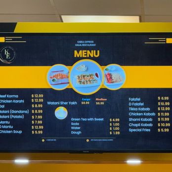 Kabul Express Halal Restaurant - Menu #2 - Middle Eastern Near Me - Modesto, California