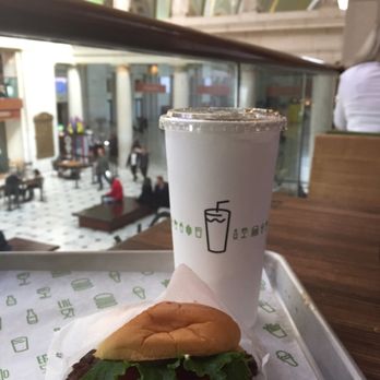 Shake Shack Union Station - Enjoying the Shack Burger while overlooking the historic Union Station. - Burgers Near Me - Washington, DC, District of Columbia Shake Shack Union Station - Enjoying the Shack Burger while overlooking the historic Union Station. - Burgers Near Me - Washington, DC, District of Columbia