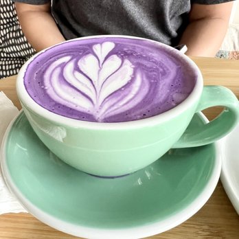 Lele Cake - Ube Latte.  It was sooo good  basically a pinoy latte hehe. - Coffee & Tea Near Me - Los Gatos, California