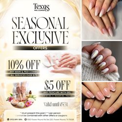 Angel & Sophia Nail Spa - SPRING SAVINGS ARE HERE AT TEXAS NAIL LOUNGE! 

It's the perfect time to refresh your look and enjoy exclusive savings on your favori