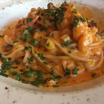 Meril - The spaghetti special with lobster, English peas, corn and a sun-dried tomato cream sauce. - New American Near Me - New Orleans, Louisiana Meril - The spaghetti special with lobster, English peas, corn and a sun-dried tomato cream sauce. - New American Near Me - New Orleans, Louisiana