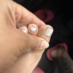 Sun Nails - What kind of pedicure is this?? Took half my nail off & it's crooked.