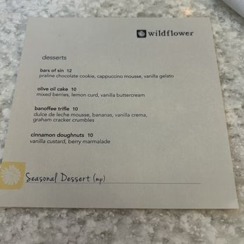 Wildflower - Seasonal Dessert Menu - New American Near Me - Tucson, Arizona Wildflower - Seasonal Dessert Menu - New American Near Me - Tucson, Arizona