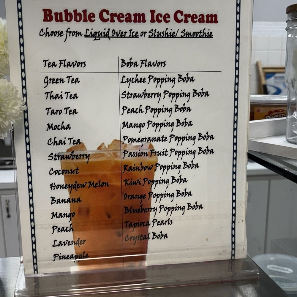 Bubble Cream Ice Cream - Ice cream menu - Ice Cream & Frozen Yogurt Near Me - Tucker, Georgia