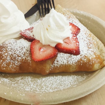 Sweet and Shavery - Strawberry crepe with vanilla custard, topped with whipped cream :) - Desserts Near Me - Davis, California Sweet and Shavery - Strawberry crepe with vanilla custard, topped with whipped cream :) - Desserts Near Me - Davis, California