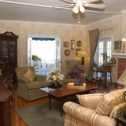 Inn on the Ocean - Oceanfront Living room at Inn on the Ocean, complete with fireplace for cold winter nights.