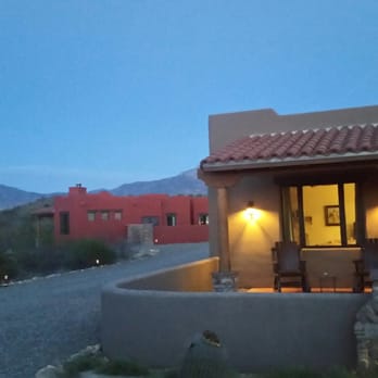 Rincon Creek Ranch - Night glow showing another of the beautifully decorated and colorful casita - Bed & Breakfast Near Me - Tucson, Arizona