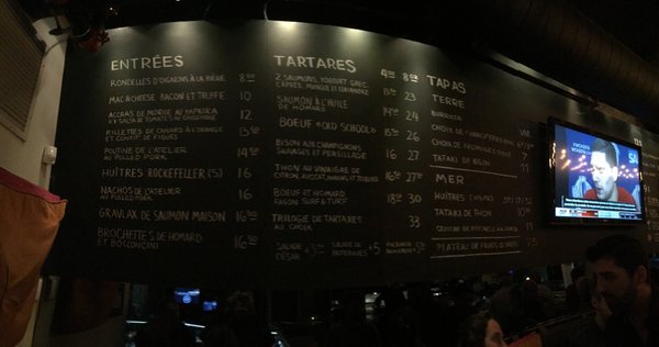 Menu photo 1 L'Atelier Quebec City, QC Menu photo 1 L'Atelier Quebec City, QC