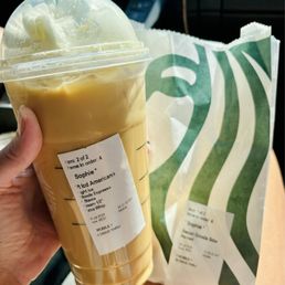 Iced Americano -Blonde Roast, Half & Half, 6 Stevia Packets, Whipped Cream Iced Americano -Blonde Roast, Half & Half, 6 Stevia Packets, Whipped Cream