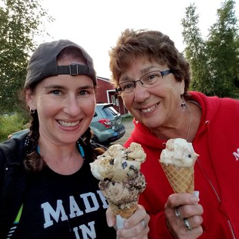 Sarah's Scoops - two women holding ice cream cones - Ice Cream & Frozen Yogurt Near Me - Boothbay Harbor, Maine Sarah's Scoops - two women holding ice cream cones - Ice Cream & Frozen Yogurt Near Me - Boothbay Harbor, Maine
