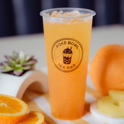 Poke Bowl- Riverbank - Hawaiian Fruit Tea (freshly brewed Jasmine green tea with delicious mix of Hawaiian fruits : orange, pineapple & grapefruit)