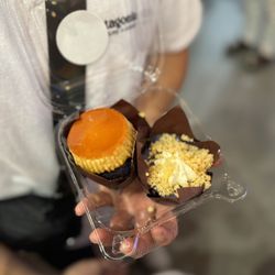 Cafe 86 - Ube leche flan cupcake, ube crack cheesecake