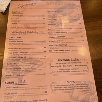 Sizemore’s Coastal Kitchen - Dinner menu - Seafood Near Me - Jacksonville Beach, Florida Sizemore’s Coastal Kitchen - Dinner menu - Seafood Near Me - Jacksonville Beach, Florida