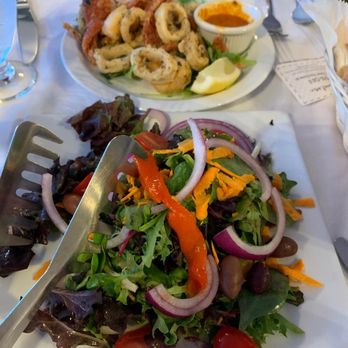 Pescatore - House salad and Fritto Misto - Seafood Near Me - Bala Cynwyd, Pennsylvania