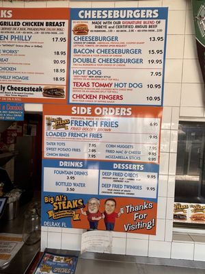 Menu photo 1 Big Al's Steaks Delray Beach, FL Menu photo 1 Big Al's Steaks Delray Beach, FL