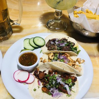 Fiesta Azteca - a plate of tacos and a glass of beer - Mexican Near Me - Warrenton, Virginia