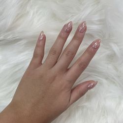 19 Nails - Pink with white chrome