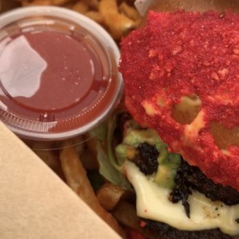 Fatima's Grill - Flaming Hot Cheetos Beef Burger Combo - Mediterranean Near Me - Downey, California Fatima's Grill - Flaming Hot Cheetos Beef Burger Combo - Mediterranean Near Me - Downey, California