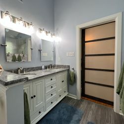 New vanity, lighting and barn door in Mechanicsville, VA