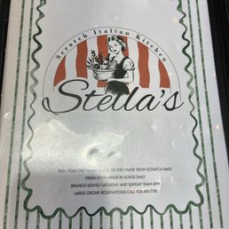 Stella's menu Stella's menu