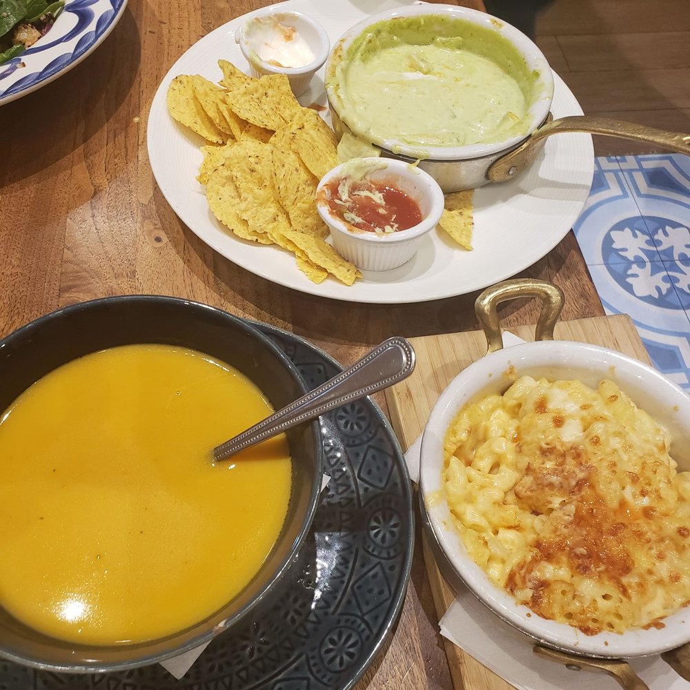 the stale lunchable nacho style chips for a spinach and and artichoke dip; the bland stouffers mac and cheese; and the hot water the stale lunchable nacho style chips for a spinach and and artichoke dip; the bland stouffers mac and cheese; and the hot water
