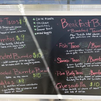 Little Bits - a menu on a chalk board - Food Trucks Near Me - Garberville, California
