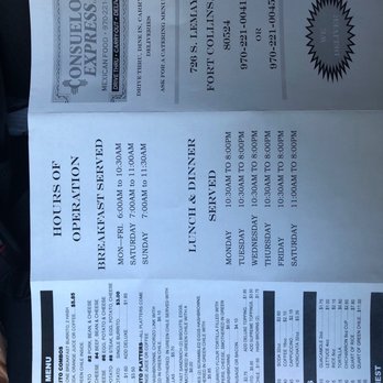 Consuelo's Express - Breakfast Menu - Mexican Near Me - Fort Collins, Colorado