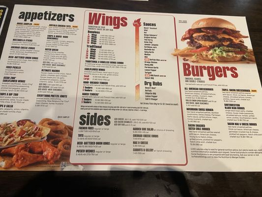 Menu photo 1 Buffalo Wild Wings Casa Grande, AZ