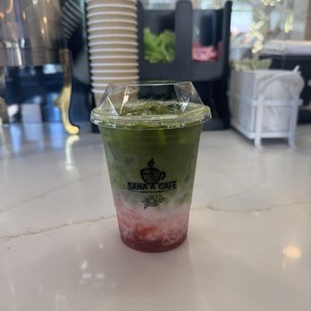 Sana'a Cafe - Strawberry Matcha Latte with Oatmilk - Coffee Roasteries Near Me - Oakland, California