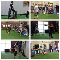SVPT Fitness & Athletics - Here's a collage Shara snapped of us training that day (That's me pushing the sled and swinging the kettle bell around!)