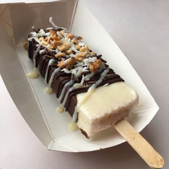 Milk and Wood - Horchata, dipped in chocolate, drizzled in chocolate and condensed milk with nuts - super sweet - Gelato Near Me - Chicago, Illinois Milk and Wood - Horchata, dipped in chocolate, drizzled in chocolate and condensed milk with nuts - super sweet - Gelato Near Me - Chicago, Illinois