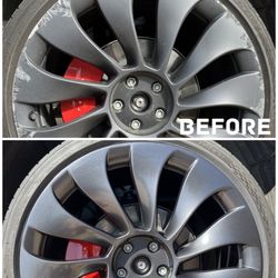 The Wheel Wizard - OEM Tesla Model Y Uberturbine Wheel. Repaired by Wheel Wizard.