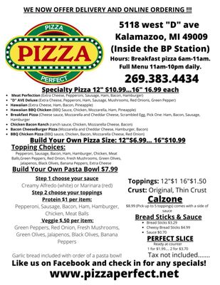 Menu photo 1 Pizza Perfect Kalamazoo, MI