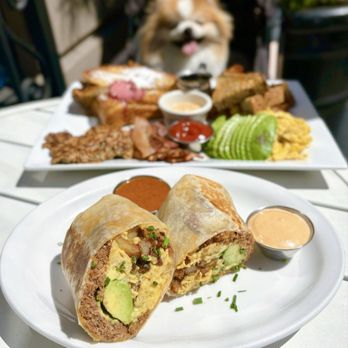Heist Restaurant - Spicy Captain Crunch Burrito: Eggs, bacon, housemade spicy chorizo, potatoes, cheese, secret sauce ($17.95 +$3 avo) - GET THIS! - Coffee & Tea Near Me - San Francisco, California Heist Restaurant - Spicy Captain Crunch Burrito: Eggs, bacon, housemade spicy chorizo, potatoes, cheese, secret sauce ($17.95 +$3 avo) - GET THIS! - Coffee & Tea Near Me - San Francisco, California