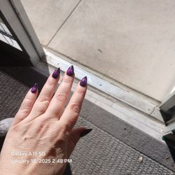 Palazzo Nail Lounge - Cat eye ..purple n black beautiful in the sun and green reflection in other lighting