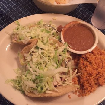 Uncle Julio's - Fajita chicken tacos on corn tortillas. Refried beans and Mexican rice- love the rice! - Mexican Near Me - Fort Worth, Texas