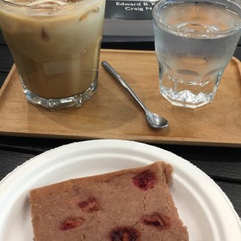 9Bar HNL - Strawberry mochi (highly recommended!) and a white chocolate latte iced. - Coffee & Tea Near Me - Honolulu, Hawaii