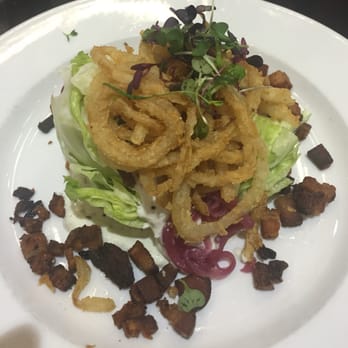 The Country Cat - Wedge salad, made interesting with fried onions and thick bacon. - Breakfast & Brunch Near Me - Portland, Oregon The Country Cat - Wedge salad, made interesting with fried onions and thick bacon. - Breakfast & Brunch Near Me - Portland, Oregon