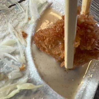 V Sushi - Fried Oysters (6Pcs) dipped in sauce - Sushi Bars Near Me - Milpitas, California V Sushi - Fried Oysters (6Pcs) dipped in sauce - Sushi Bars Near Me - Milpitas, California