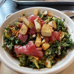 Spicy tofu bowl plus tun - amazing!
