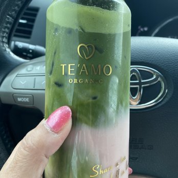 TE'AMO Boba Bar - Pink Matcha Latte - matcha with strawberry purée. - Bubble Tea Near Me - Schaumburg, Illinois TE'AMO Boba Bar - Pink Matcha Latte - matcha with strawberry purée. - Bubble Tea Near Me - Schaumburg, Illinois