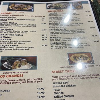 La Casita - a menu for a mexican restaurant - Mexican Near Me - Easley, South Carolina