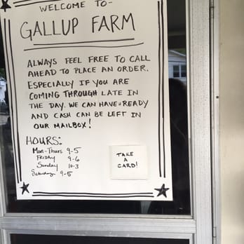 J Gallup Farm - a sign on the door - Bakeries Near Me - Warrensburg, New York J Gallup Farm - a sign on the door - Bakeries Near Me - Warrensburg, New York