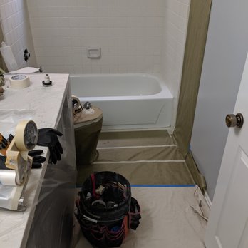 A & E Bathtub Refinishing - Work in progress - Refinishing Services Near Me - Altadena, California A & E Bathtub Refinishing - Work in progress - Refinishing Services Near Me - Altadena, California
